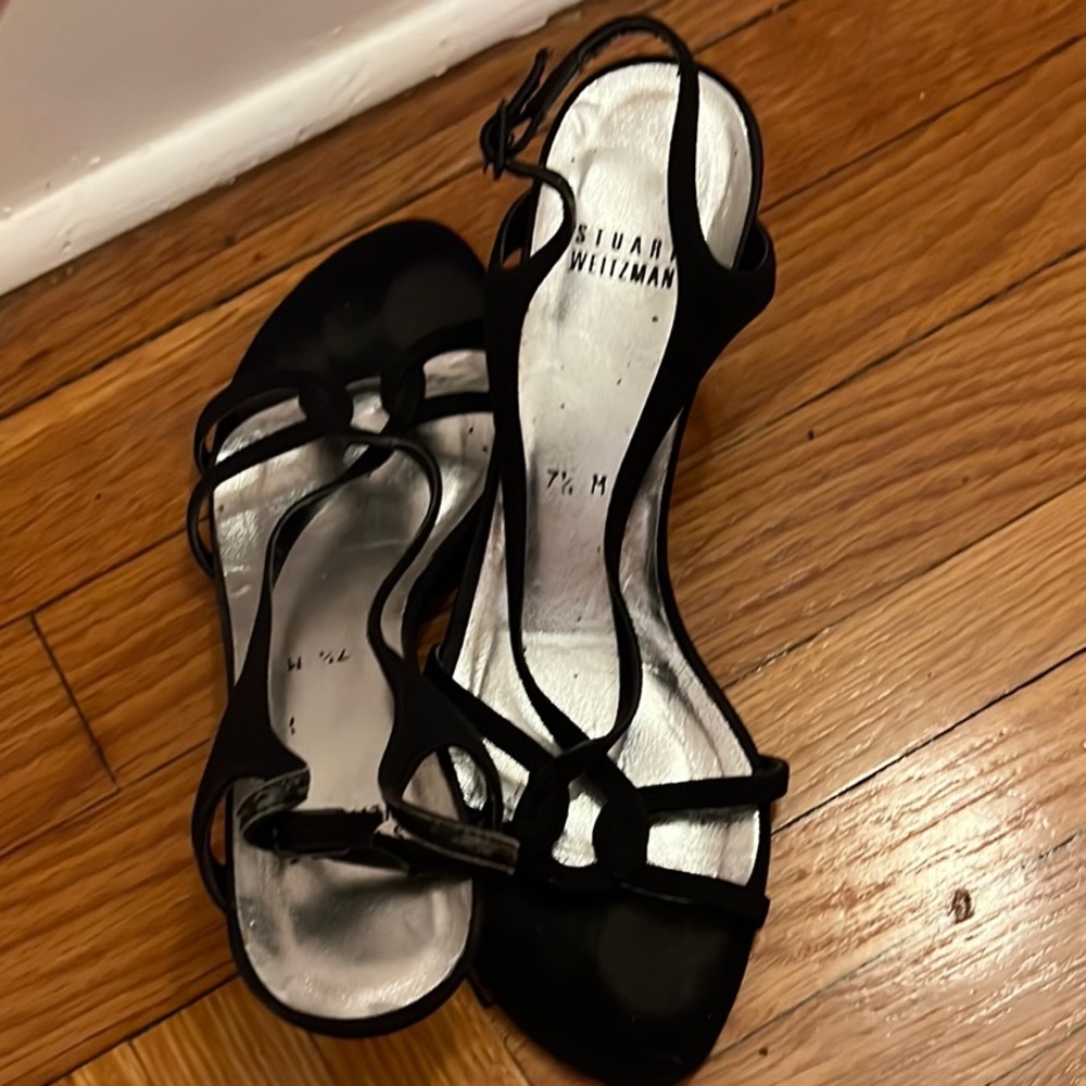 Stuart Weitzman Black Strappy Heels
